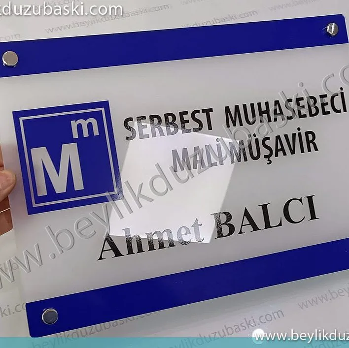 muhasebe kapı isimliği, mali müşavir kapı isimliği, kaliteli, şık kapı tabelası, acil kapı isimliği, dekoratif vidalı kapı tabelası