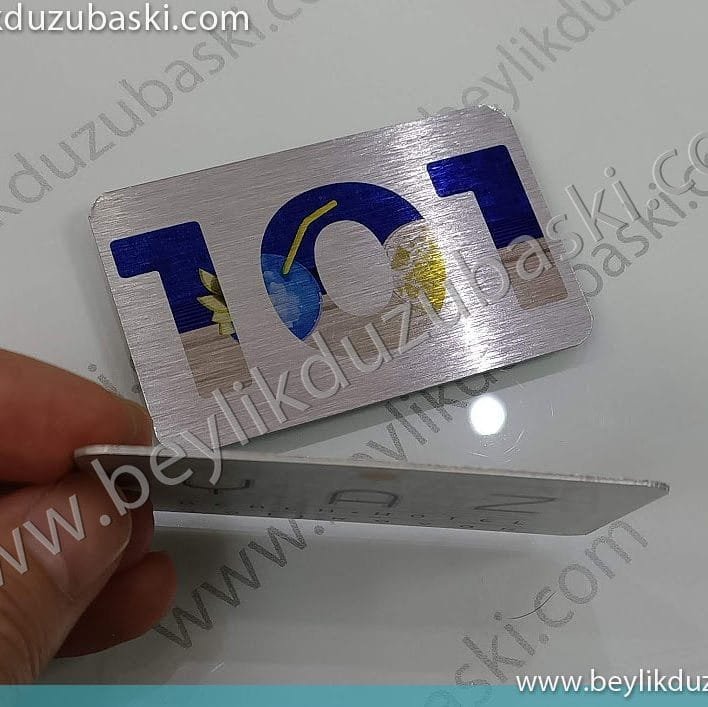 Metal kartvizit, acil metal kart, 2 yüzey baskılı metal kartvizit