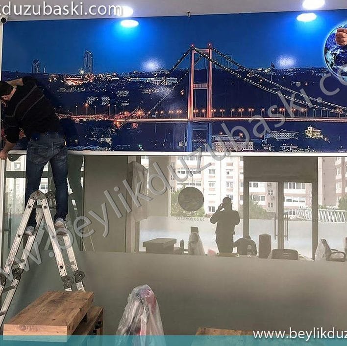 işyerine istanbul temalı resim uygulaması, karşılama alanına istanbul temalı resim uygulaması, kaliteli uygulama, beylikdüzü baskı merkezi