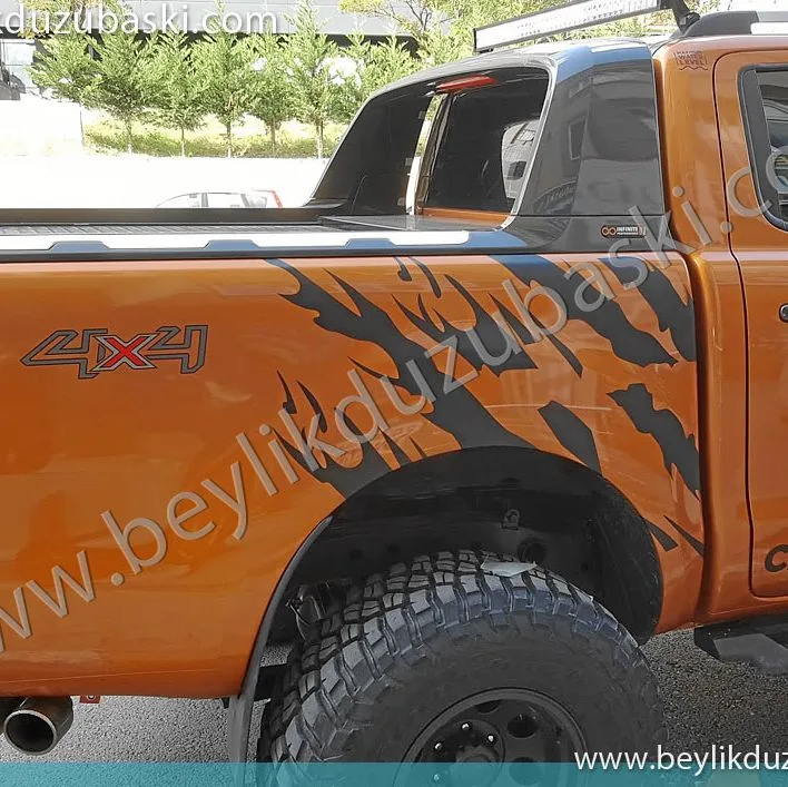 ford ranger araç yanlarına şerit uygulaması, ranger şerit baskısı, kaliteli şerit folyo kesim, uygulama, araç modifiye, baskıları, beylikdüzü
