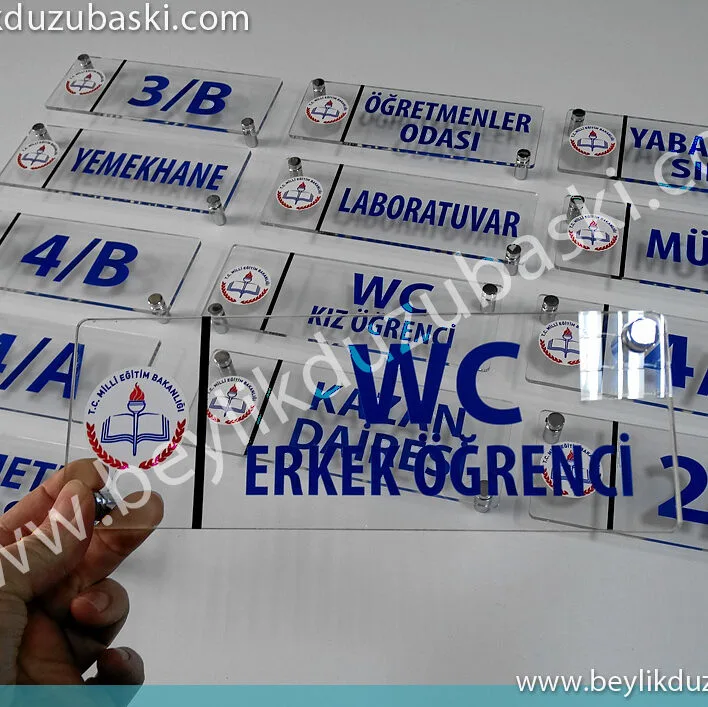 for school, transparent plexi, door sign, emergency door nameplate, quality, glass, plexi, door nameplate, production, manufacturing