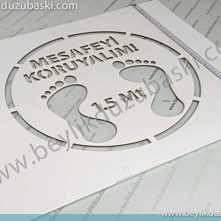 yer için, boyama şablon, kesimi, virüs için, mesafe uyarı şablon, boyama kesimi, bir kere yap, istediğin kadar kullan, pürüzlü yüzeyler için kalıcı şablon kesimi