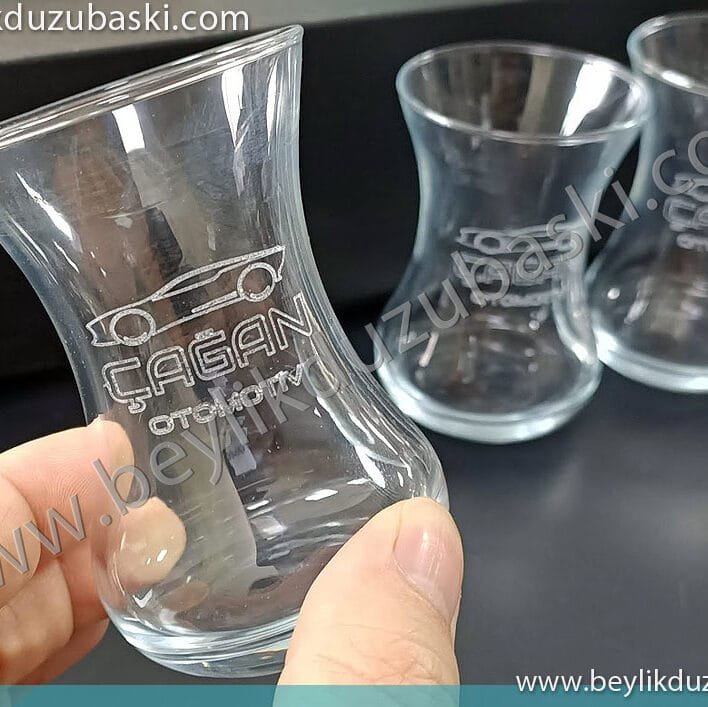 otomotiv, çay bardağı, cam çay bardağı üzerine logo baskı, galeri için bardak baskı