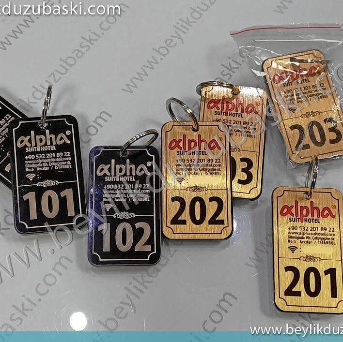 otel anahtarlık, butik otel, metal ve dayanıklı, logo baskılı, numara baskılı, özel tasarım, otel anahtarlık, suit hotel, kaliteli anahtarlık ve kapı numarası