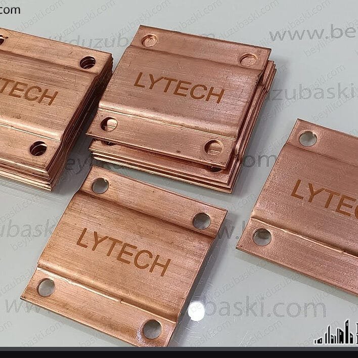 bakıra baskı, bakır üzerine işleme, logo ve yazı baskı, metal yüzeylere çıkmaz kazınmaz, kalıcı baskı