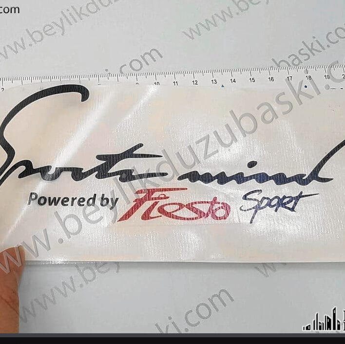Ford Fiesta, Fiesta Sport etiket, araç etiketi, cam için etiket, kaporta için etiket, istenilen ebat ve renkte etiket, özel tasarım, aynı gün gönderim, az adet üretim