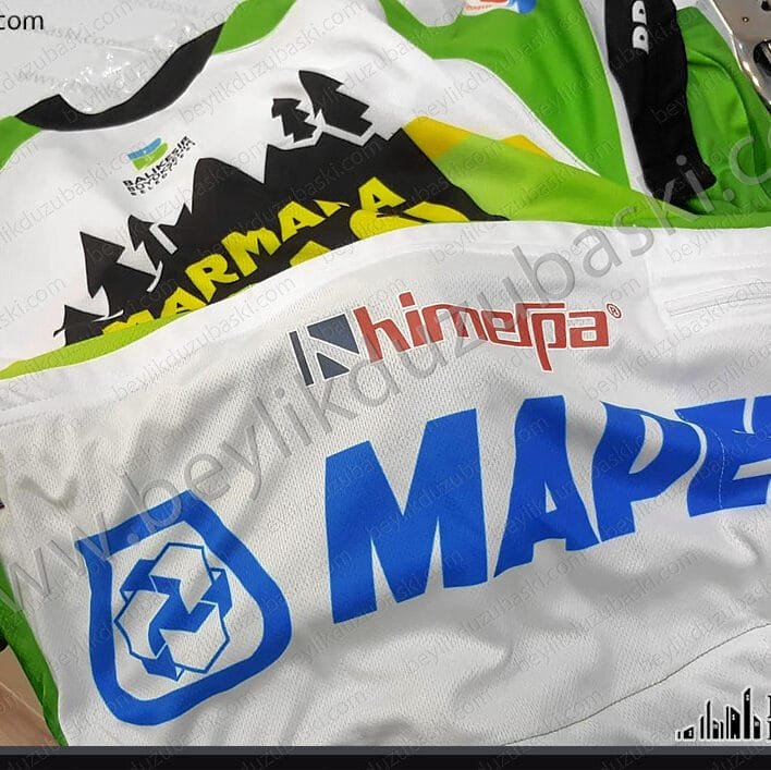 polyester formaya baskı, bisiklet kıyafetine baskı, forma baskı, t-shirt baskı, az adet ürüne baskı, tasarım desteği