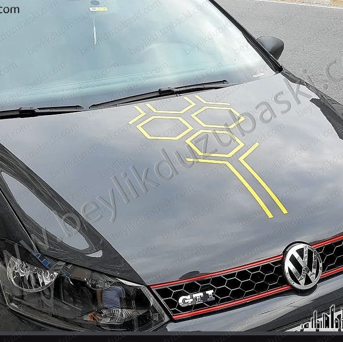 araç kaput, bal peteği uygulama, sarı renk, müşteri bekler alır, tasarım ve renk seçeneği, kaliteli folyo kesim ve uygulama, kısa sürede teslim, bekle al, aynı gün kargo mümkün, folyo kesim ve dijital baskı merkezi