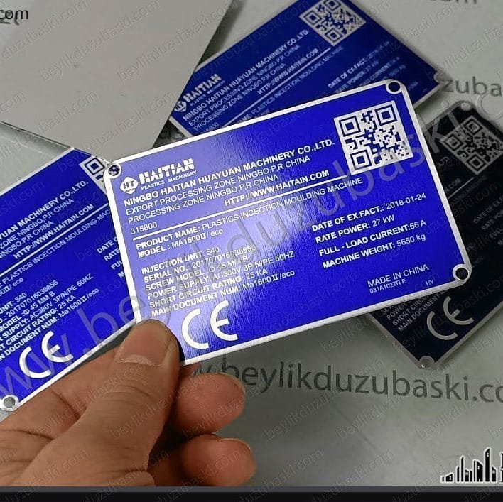 haitian metal plaka, makina için metal etiket, üretimi, kaliteli makine etiketi, aslına uygun makina etiketi, metal plaka baskı