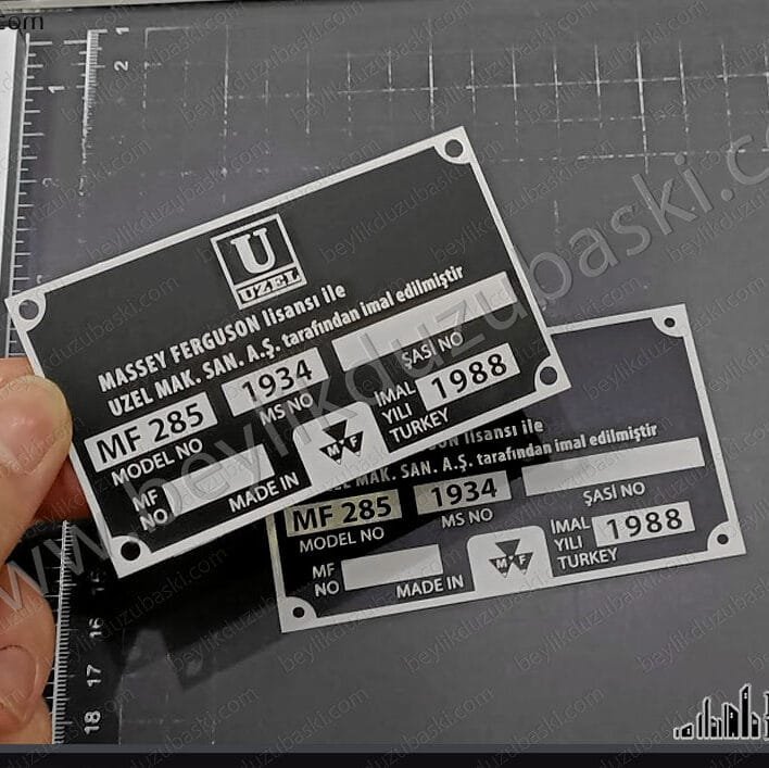 uzel massey ferguson, metal plaka, aynı gün kargo, yıpranmış, silinmiş, yanlışlıkla boyanmış, üretimi yapılmayan, araç şasi numaraları, aslına uygun yapılır