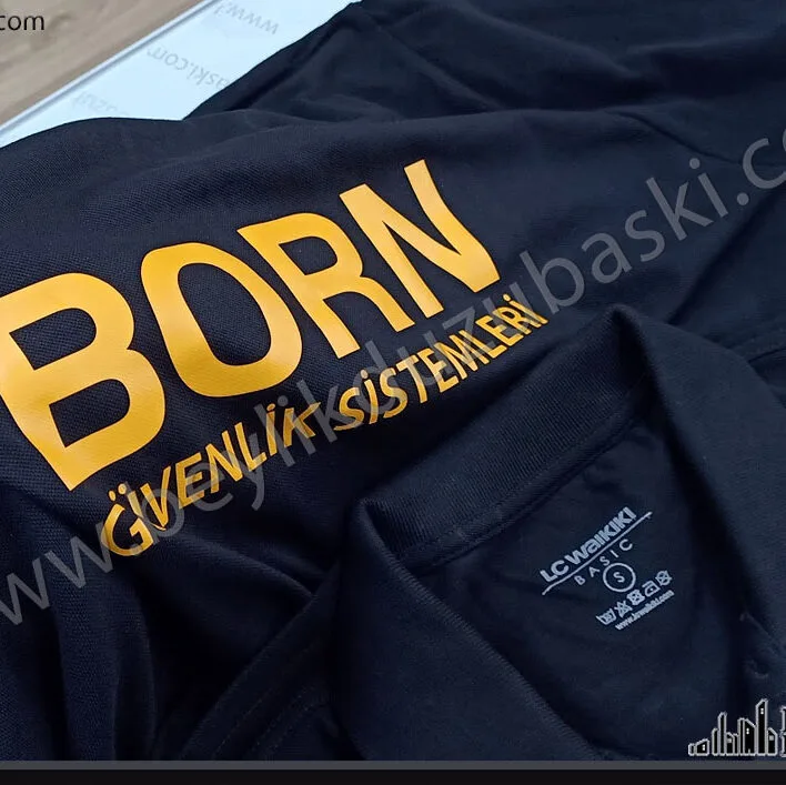 kaliteli t shirt baskı, logo ve yazı baskılı siyah t-shirt, sırt ve göğüs baskısı yapılır, acil t-shirt baskı, kısa sürede üretim, ürünü müşteri getirir, sadece baskı yapılır