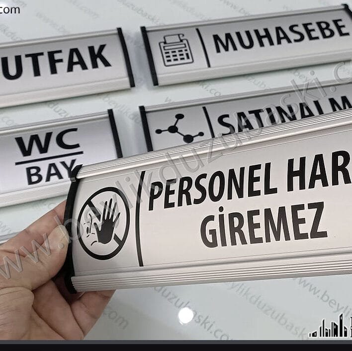 Alüminyum kapı isimliği, kapı tabelası, hızlı üretim, aynı gün teslimat, uygun fiyat, dekoratif bombeli kapı tabelası, dayanıklı, yıllarca kullanım