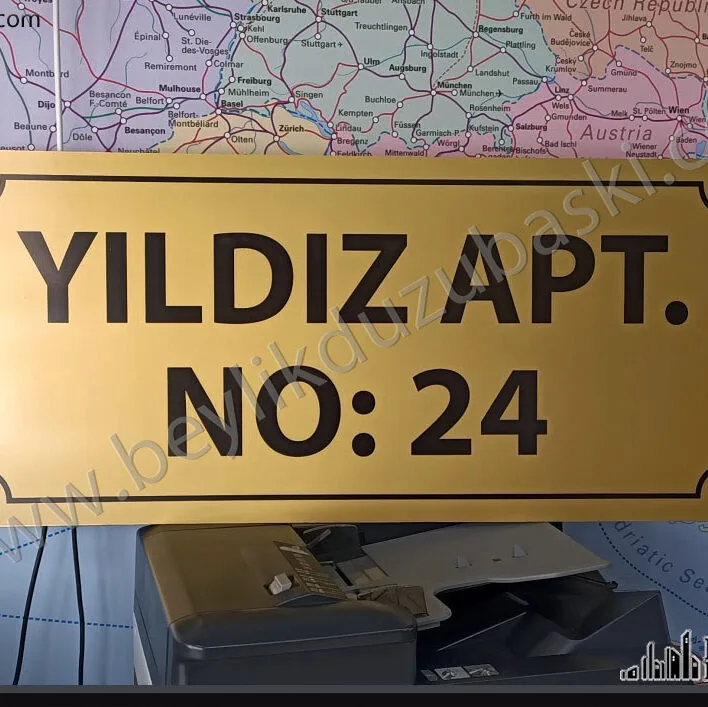 Apartman giriş tabelası, uygun fiyatlı, kaliteli tabela, tasarım desteği verilir, aynı gün gönderim yapılır, hızlı tabela üretimi