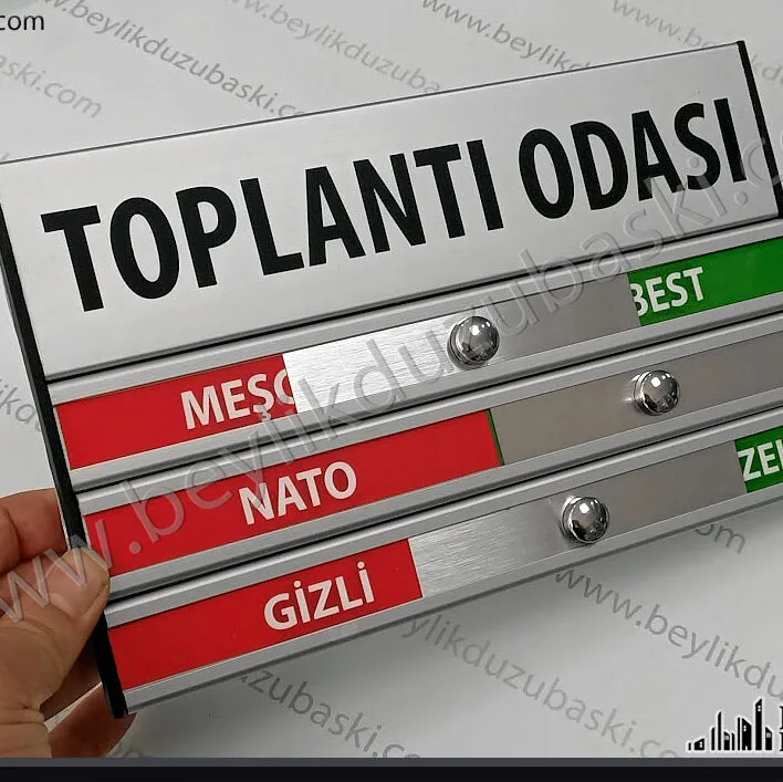 askeri toplantı odaları için, sürgülü kapı tabelası, toplantı odası sürgülü kapı isimliği, hızlı üretim aynı gün gönderim