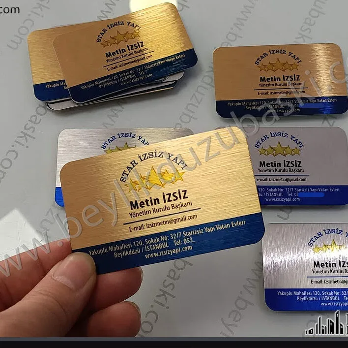 metal card printing, metal business card printing, small production possible, quality metal card printing, gold and silver color printing, different business cards metal kart baskı, metal kartvizit baskı, az adetler üretim mümkün, kaliteli metal kart baskı, altın ve gümüş renk basılır, farklı kartvizitler