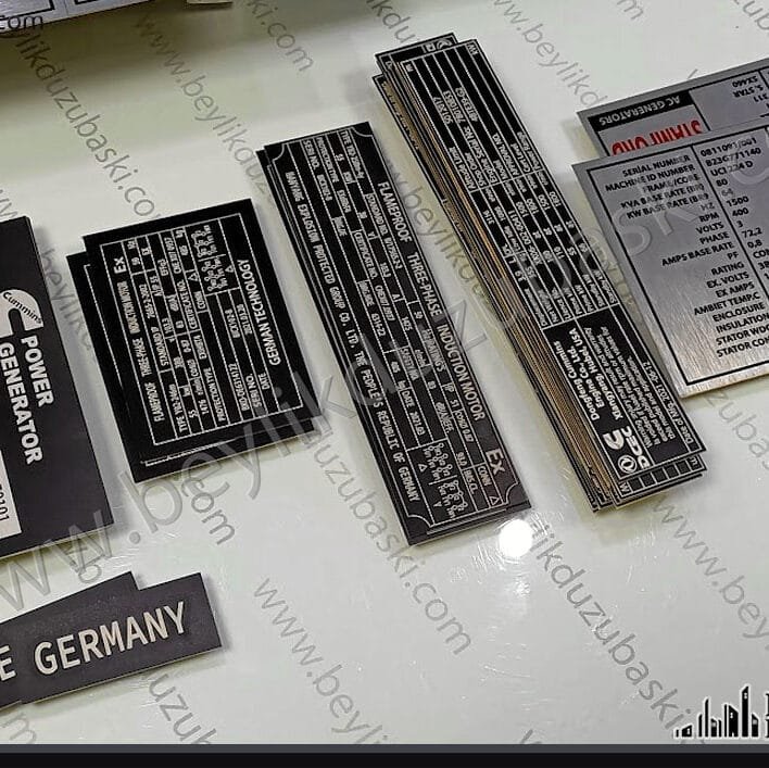 yurt dışı makine etiketi baskı, metal makine etiketi, alüminyum makine etiketi, makina kimlik bilgileri, kalıcı etiket baskı, imalat, üretim, Yurt dışı, makina kimlik metal plakaları, imalat, üretim, tasarım baskılar