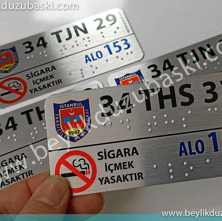 taksi görme engelli plaka, kabartmalı taksi plakası
