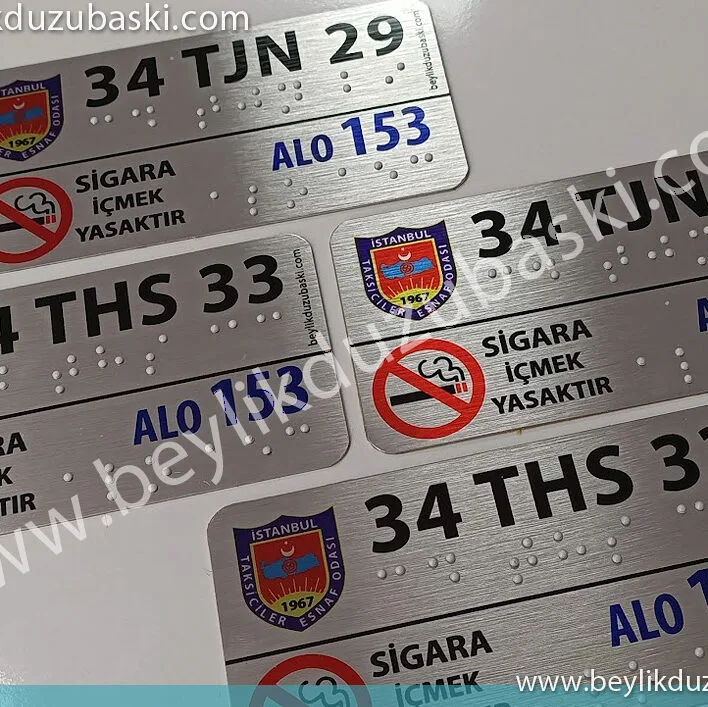 taksi görme engelli plaka, kabartmalı taksi plakası