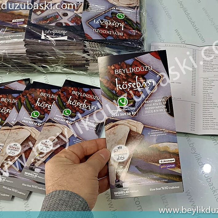 broşür baskı, beylikdüzü broşür baskıları, matbaa baskısı, katlamalı ürün, 2 kırımlı broşür, fiyat listesi, kuşe kağıt, 1,000 adet matbaa üretimi 5 iş günü teslim