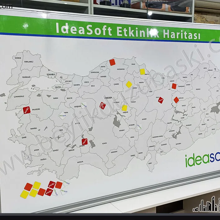 Türkiye haritası, Türkiye duvar haritası, mıknatıslı harita, yazılıp silinebilir harita, manyetik harita, il sınırları türkiye haritası, beyaz yazı tahtası üzerine harita baskıları, kaliteli harita üretimi