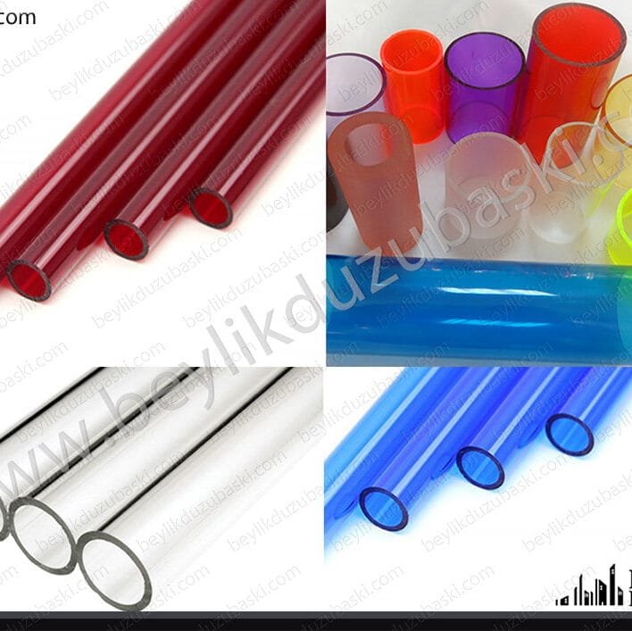 pleksiden tüp yapımı, şeffaf, renkli, transparan, fosforlu, akrilik ürünlerin bükümü, yuvarlak boru şekli yapılması mümkün