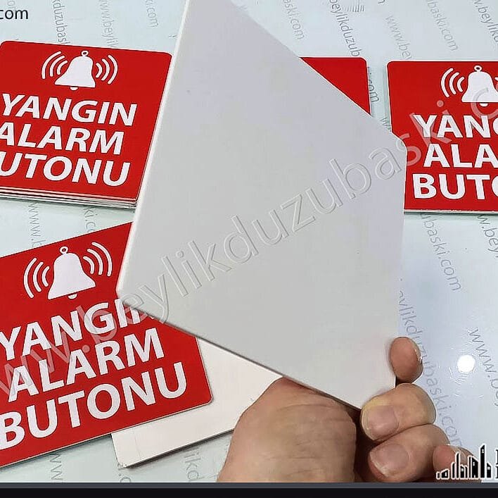 yangın alarm butonu, uyarı levhası üretim, tasarım desteği, aynı gün gönderim, kaliteli baskı, uzun yıllar dayanım, 3mm plastik malzeme, hızlı gönderim