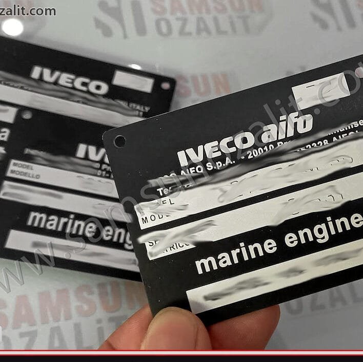Samsun, kaliteli metal etiket baskı merkezi, iveco marine engine, metal etiket, iveco aifo marine etiketi, aslına uygun, orijinale eşdeğer kalitede ürün, tasarım desteği verilir, okunmayan yıpranan motor etiket imalat, yurt dışı gönderim yapılır, adeti ürün basılabilir, kaliteli dış mekan dayanıklı, tuza deniz suyuna, güneşe dayanır, samsun metal etiket baskı merkezi, ileri baskı teknolojileri